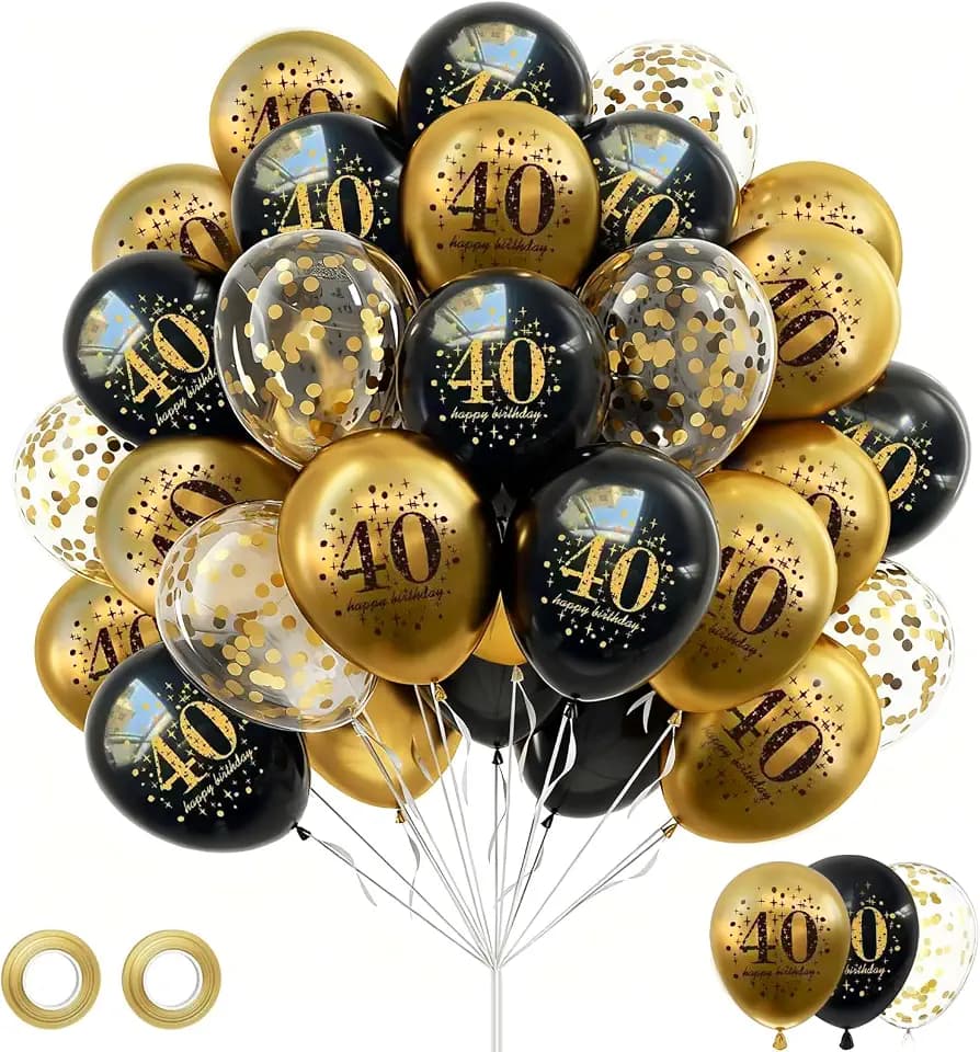 40th Happy Birthday Balloons for 40 Year Old Him Her Men Women