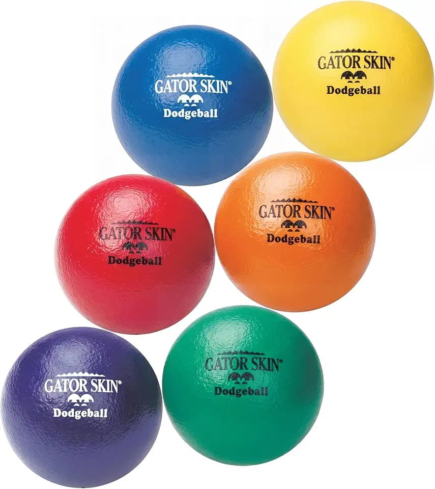 S&S Worldwide Gator Skin Foam Dodgeballs - Easy Grip Starter Balls, Low Density Foam for No Sting, Durable Coating, Tear and Puncture Resistant, 6 inch Small Size for Kids, Multicolor, 6 Pack