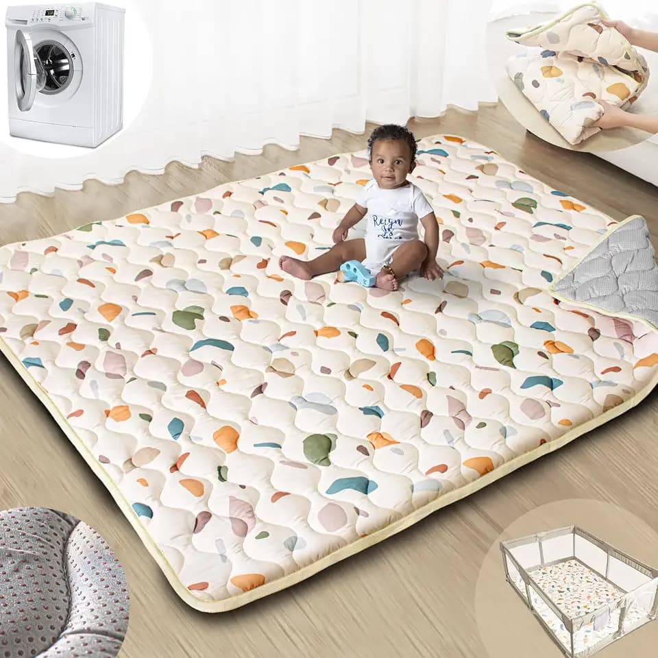 Baby Play Mats for Floor, 71x59 Playpen Mat with Machine Washable
