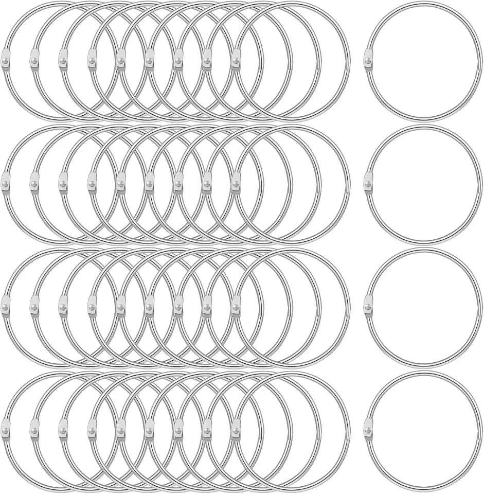 40 Packs Loose Leaf Binder Rings 3 Inch Binder Rings Heavy Duty Steel Office Book Ring for Paper, Keychain Key Ring for Index Cards for Home, School, and Office