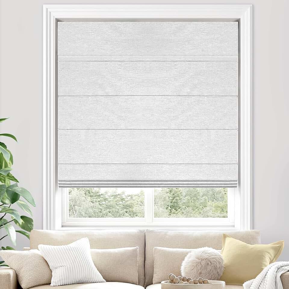 UNISHADES 100% Blackout Cordless Roman Shades for Indoor Windows & French Doors, 20 3/4" W × 60" H - Blackout - Grey