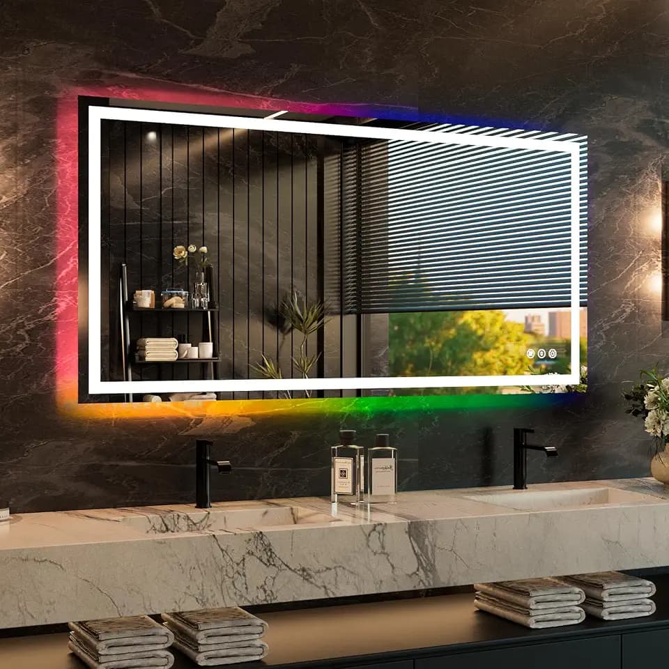 WTTY 60"x30" RGB LED Bathroom Mirror with Light
