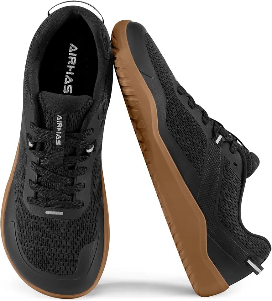 AIRHAS Mens Zero Drop Barefoot Gym Shoes with Anatomical Tox Box