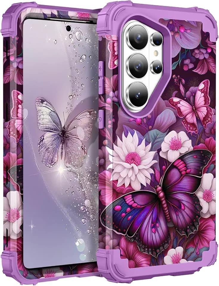 PIXIU Unique Flower Case for Samsung Galaxy S26 Ultra Case, Butterfly