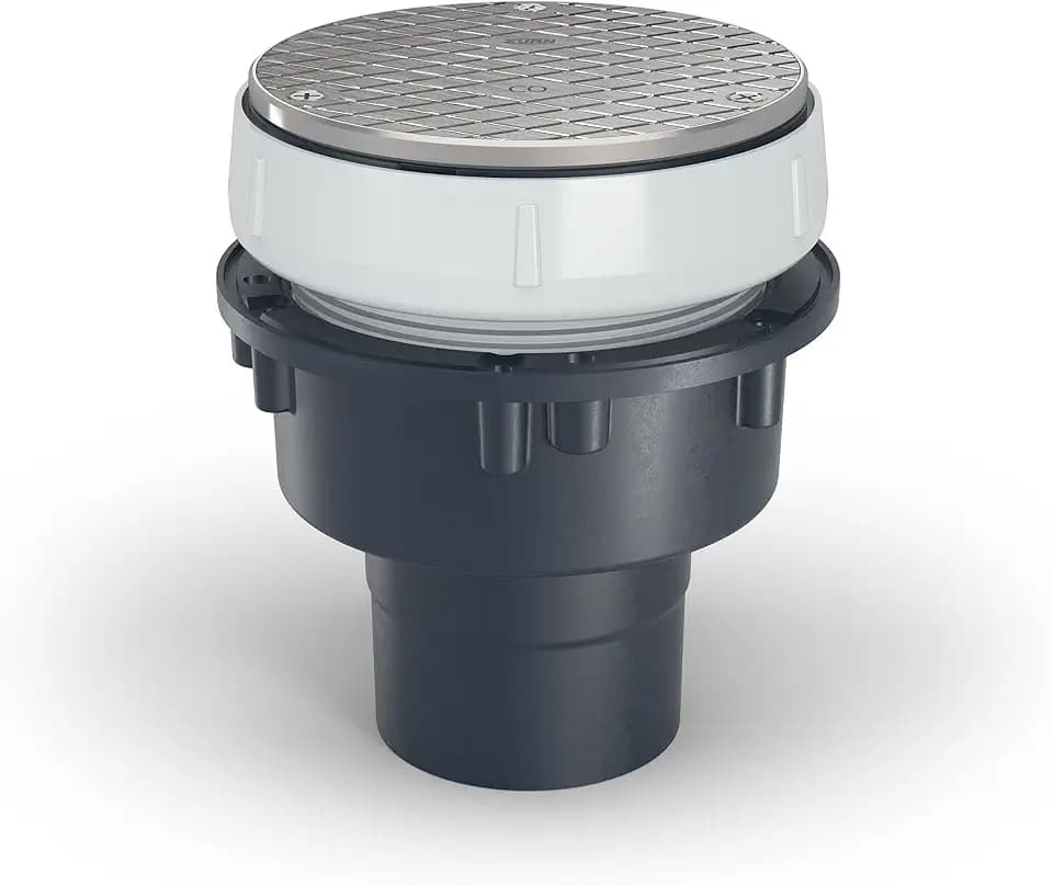 Zurn PV2 EZ1 EZ PVC Slab on Grade Drain w/ 5" Nickel Bronze Head, and 2"x3" Outlet