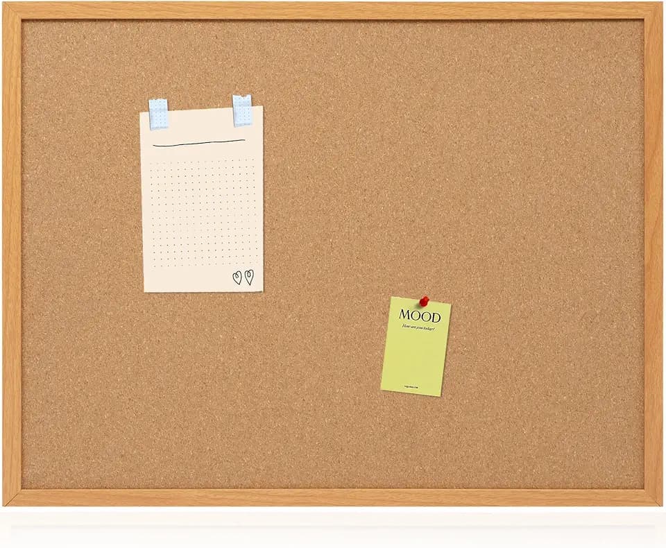 Cork Board Bulletin Board 24 x 36, Wood Framed Corkboard for Wall