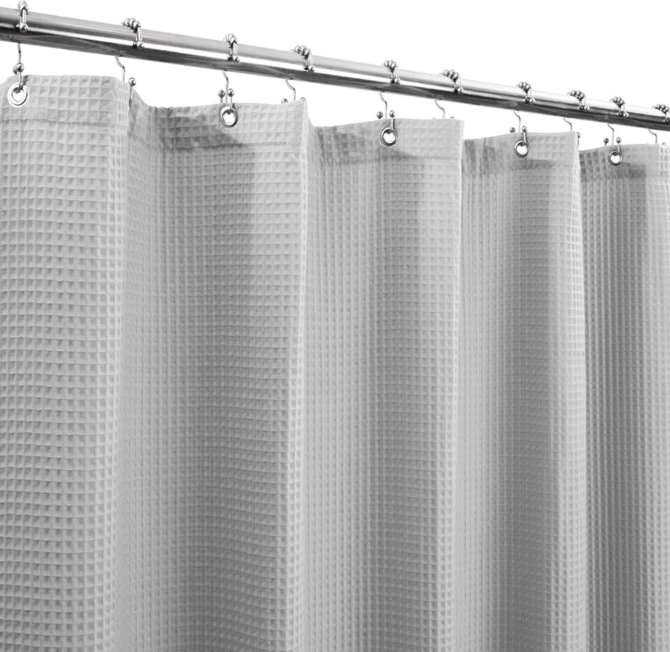 Barossa Design Waffle Weave Shower Curtain, Lake Wanaka Gray, 72x72