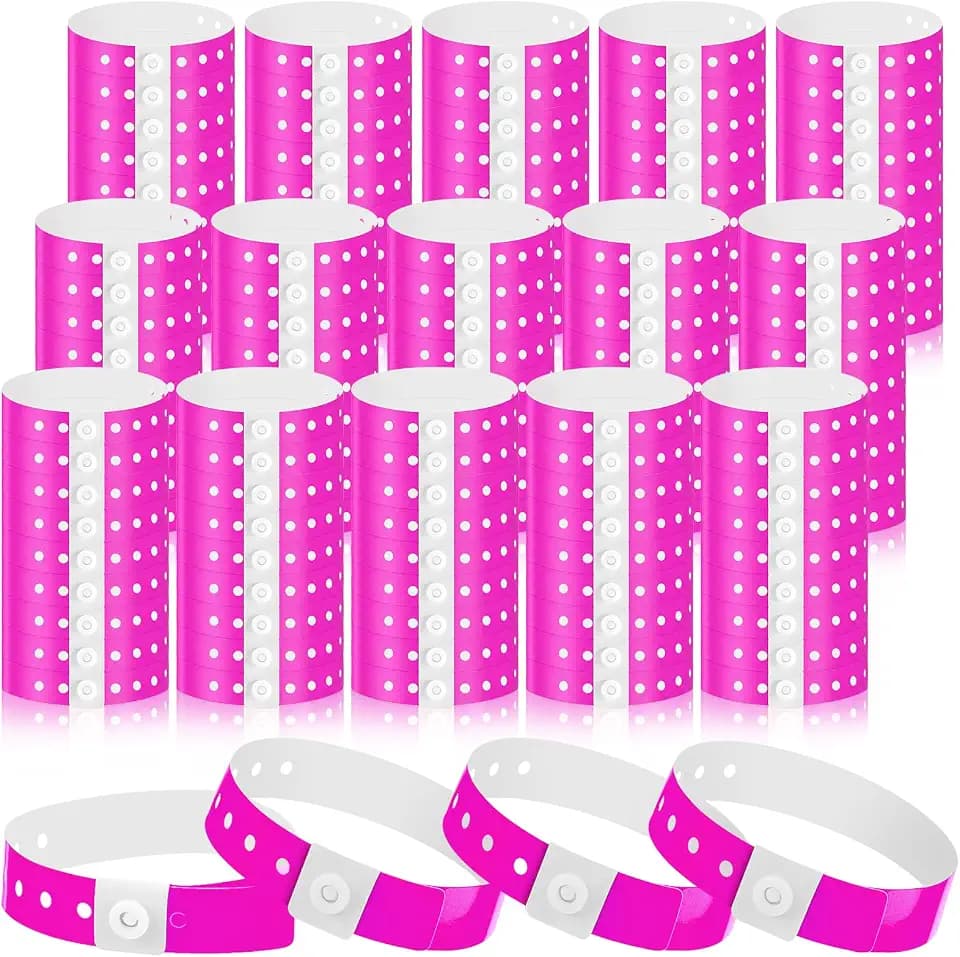 Henoyso 300 Pcs Pink Plastic Wristbands for Events