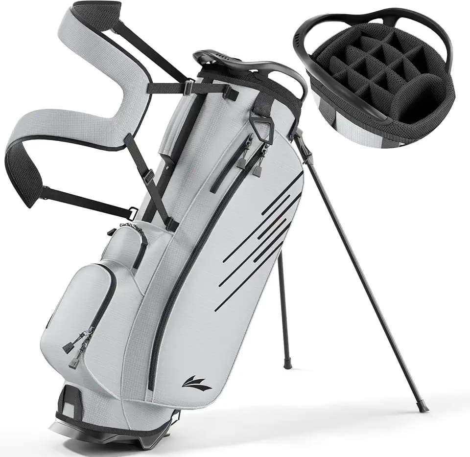 14-Way Golf Stand Bag for Men & Women, Lightweight Golf Carry Bag with Dual Shoulder Straps, Rain Hood, Cooler Pocket and Multi Storage Pockets, Cart Compatible Design