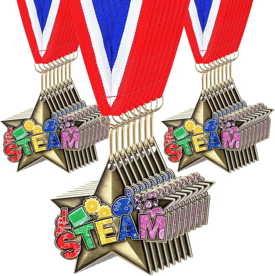 Ferreve 24 Pcs Award Medals with Neck Ribbons