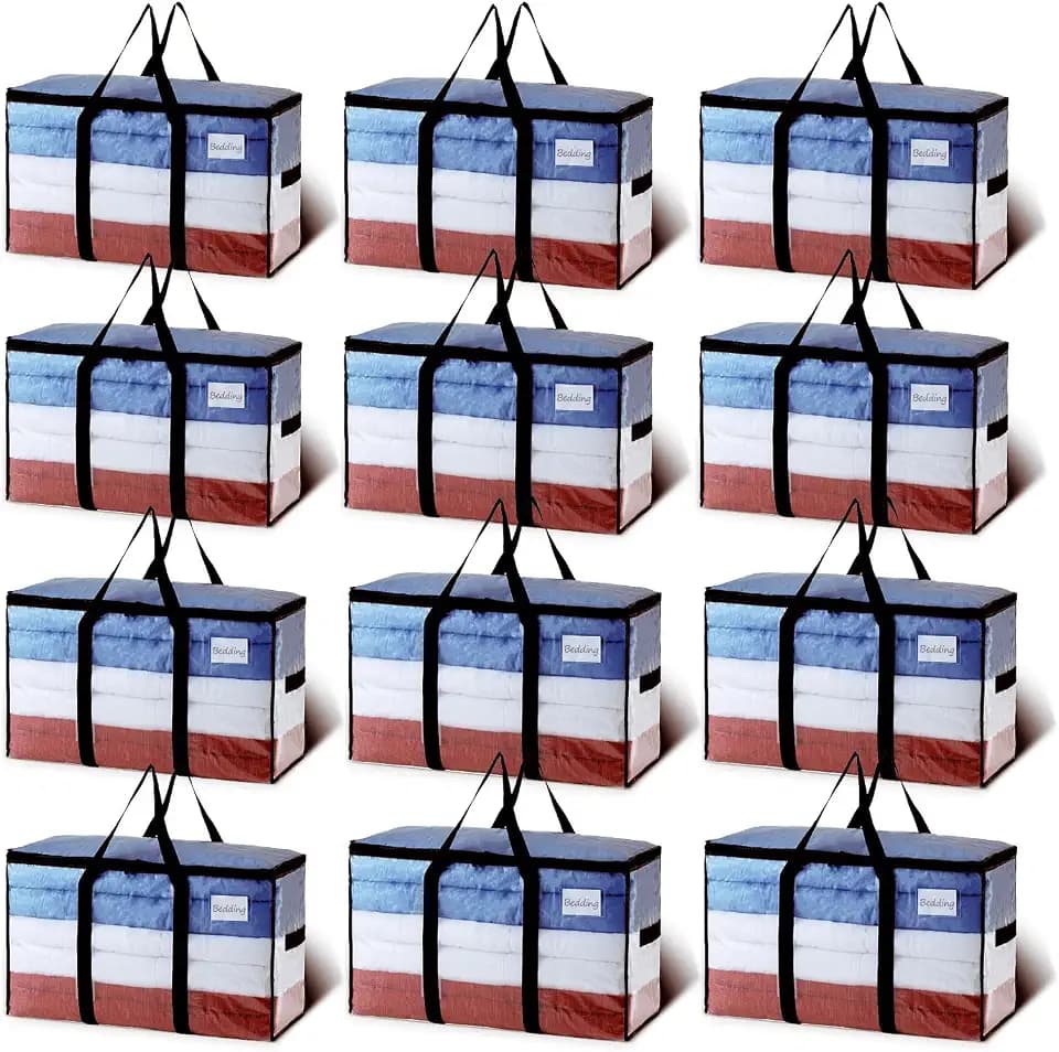 TAILI 12 Pack Clear Extra Large Moving Bags,Storage Bag with Visible Window