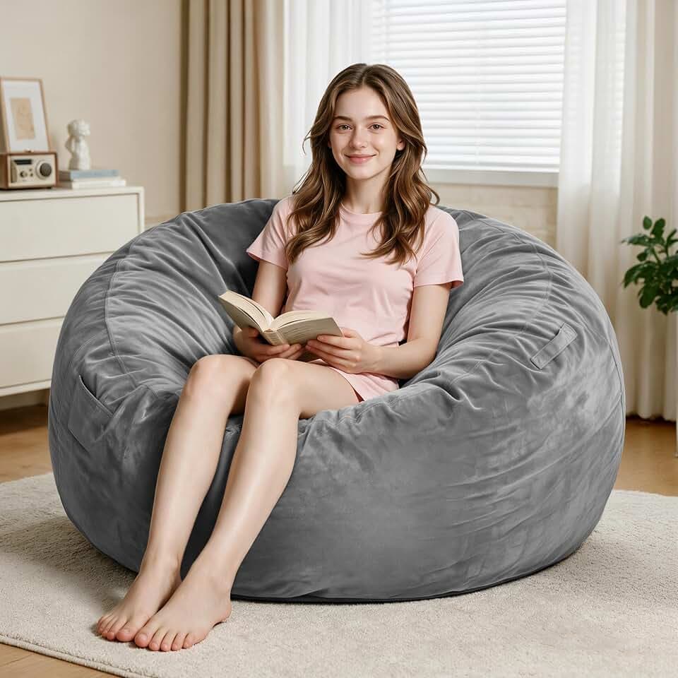 Homguava 3FT Bean Bag Chairs for Adults,Beanbag Chair with Handle&Pocket