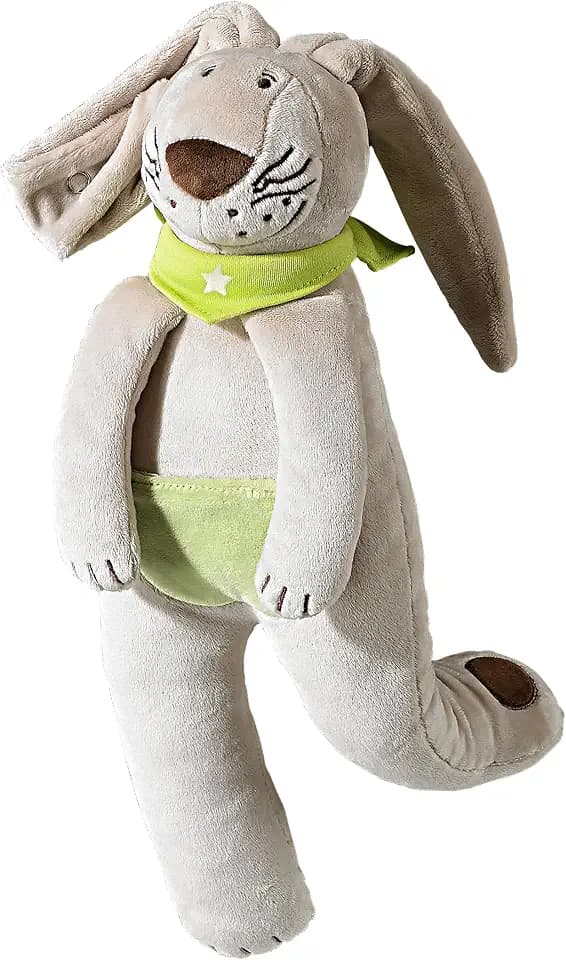 HABA Baby Schnullerhase Ruhige Nächte Dank Schnullerhalter 37 cm, Natur Herrlich weich zum Kuscheln Tolles Geschenk zur Geburt Ab 0 Monaten 1031269004
