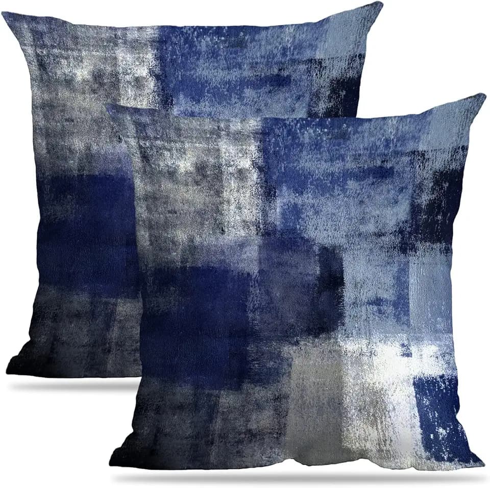 Throw Pillow Covers for Couch, 20x20 Inch, 2 Pack, Blue