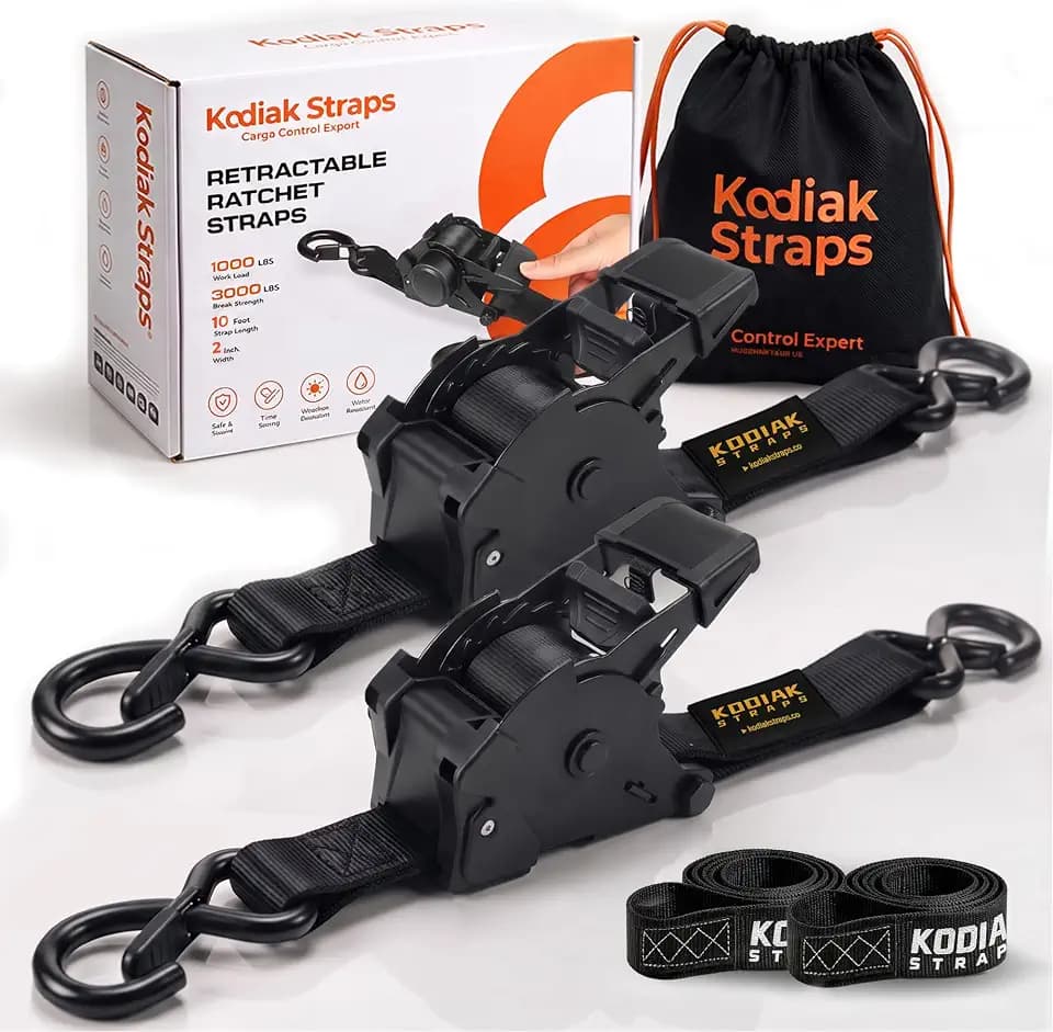 Automatik Spanngurte 50mm 3m mit S Haken | 1360KG Selbstaufrollend Spanngurte mit Ratsche | Zurrgurte mit Ratsche für LKW Anhänger, Motorrad, Fahrrad | Schwarz - 2 Stück