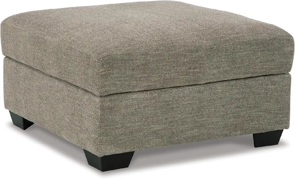 Signature Design by Ashley Creswell Contemporary Ottoman with Storage and Foam Cushion, Taupe