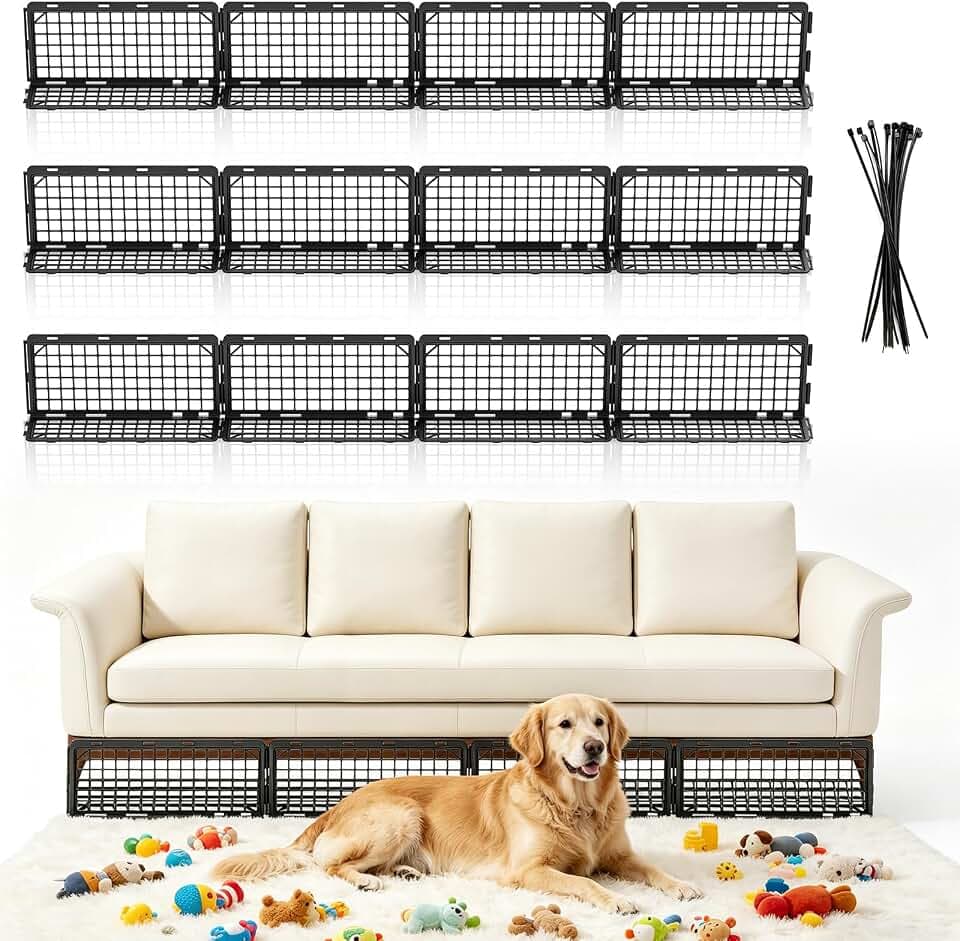 12 Pack Under Couch Blocker for Bed, Adjustable Furniture Barrier
