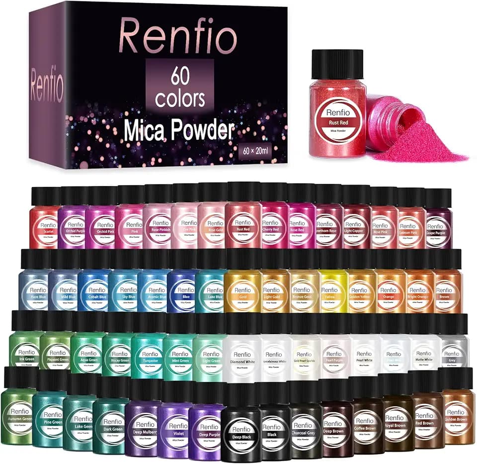 Renfio 60 Colors Mica Powder for Resin Natural Epoxy Resin