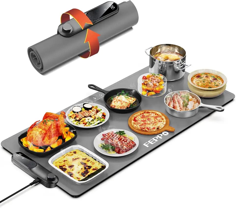 FEPPO Food Warming Mat, 35"x16" Food Warmers for Parties Buffet