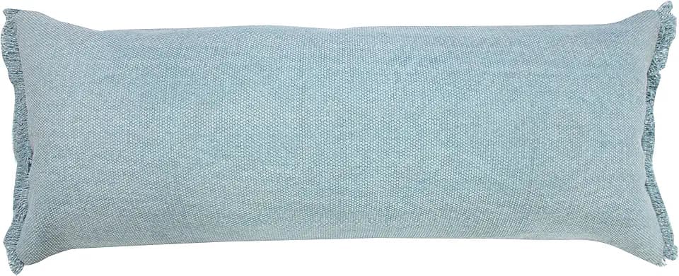 Harlow Hilll 14x36 Throw Pillow Cover for Home Decor | Decorative Lumbar Pillow Covers for Couch & Bed | 100% Cotton Pillow Covers | Farmhouse Decor for Living & Bedroom | Blue