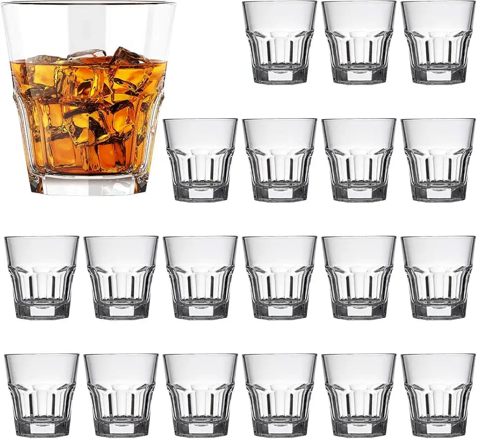 QAPPDA 5 oz Shot Glasses 20 Pack, Heavy Base Rocks Glasses