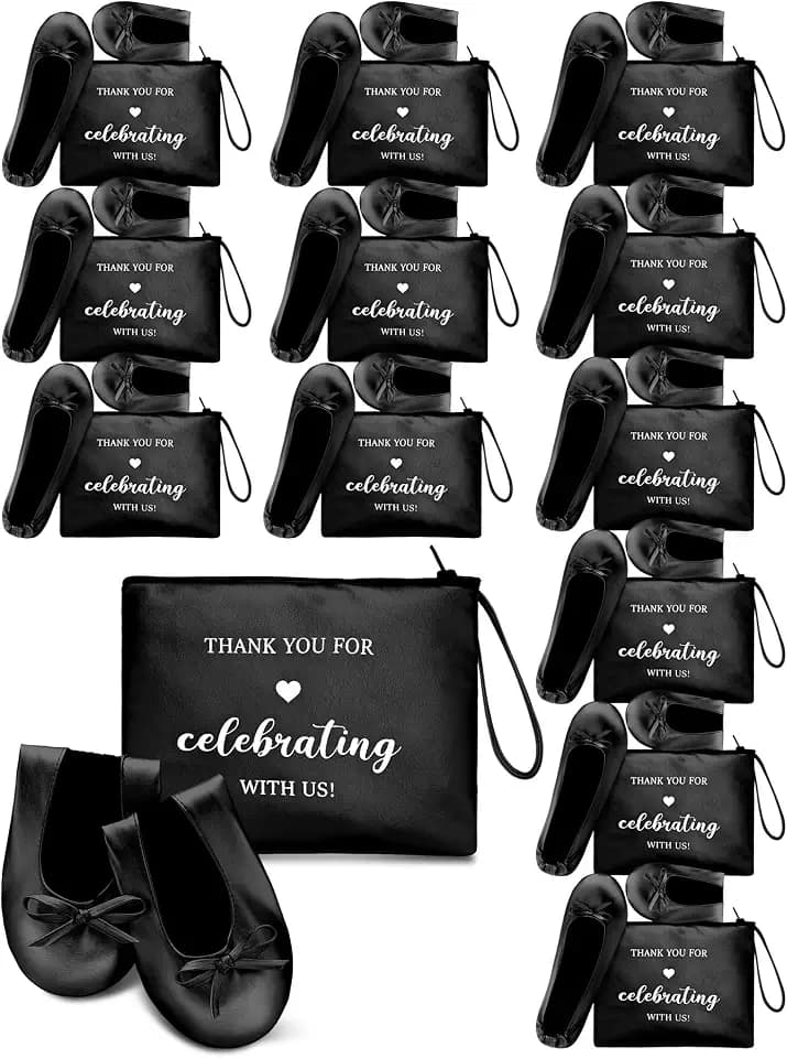 Cuffbow 12 Pcs Wedding Foldable Flats Dancing Shoes
