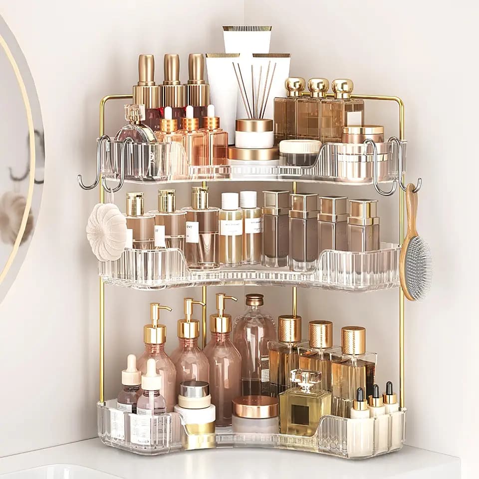 Corner Bathroom Counter Organizer 3-Tier Bathroom Organizer