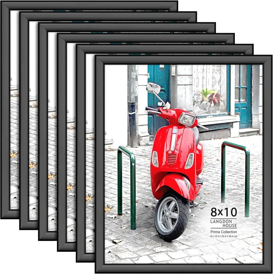 Langdon House 8x10 Picture Frames - Black, 6 Pack - Prima Collection