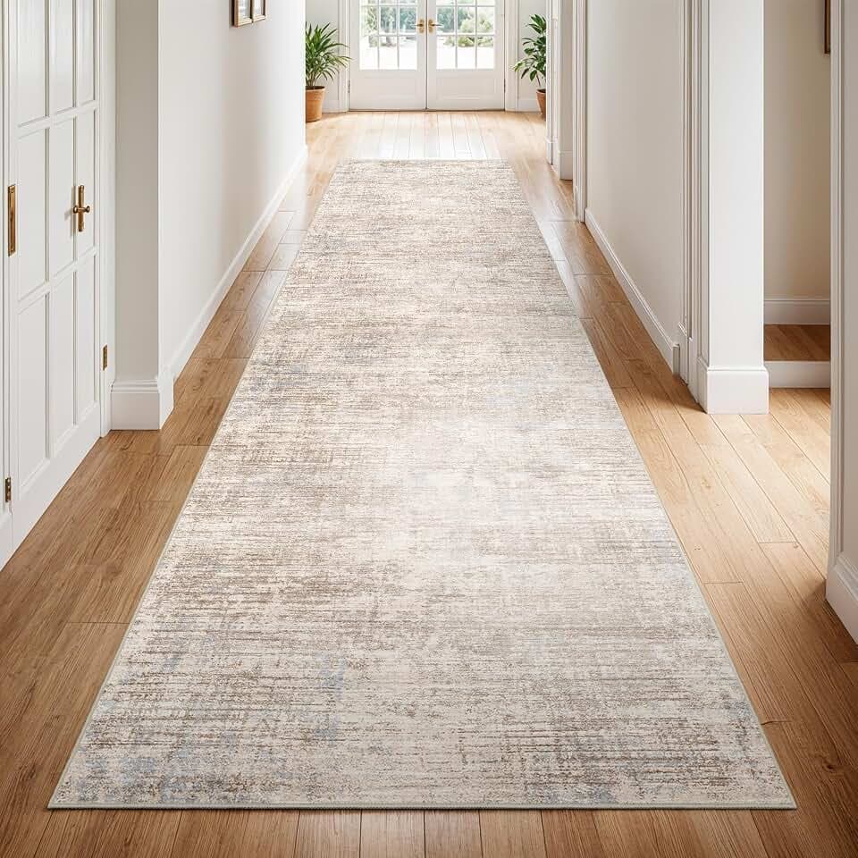3x10 Washable Kitchen Runner Rug - Abstract Non-Slip Rug for Indoor Hallway