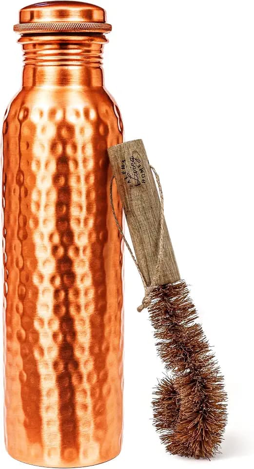 Pure Copper Water Bottle 32 oz Hand Hammered Ayurvedic Drinking