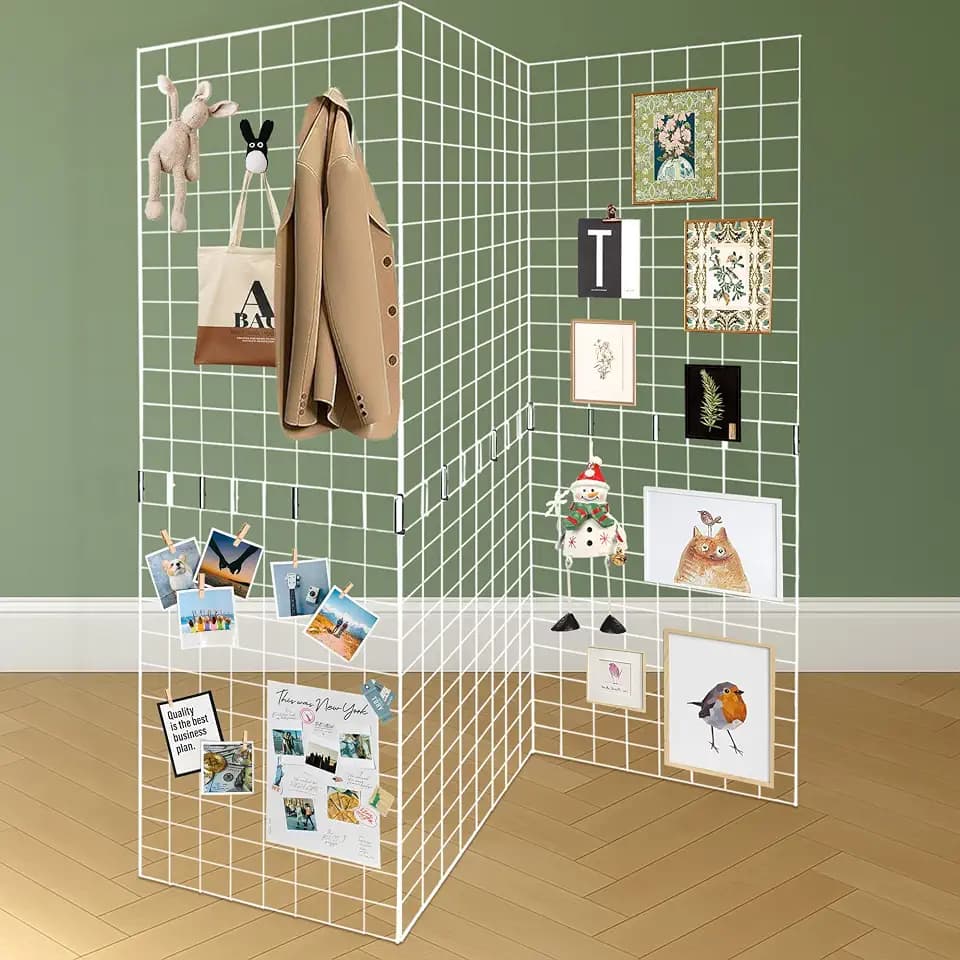 Grid Wall Panels 3 Pcs, Commercial Grade Gridwall Panels, Metal Grid Wall Panel Display Stand, You Can DIY 6 Pack 2'x3' or 3 Pack 2'x6', White