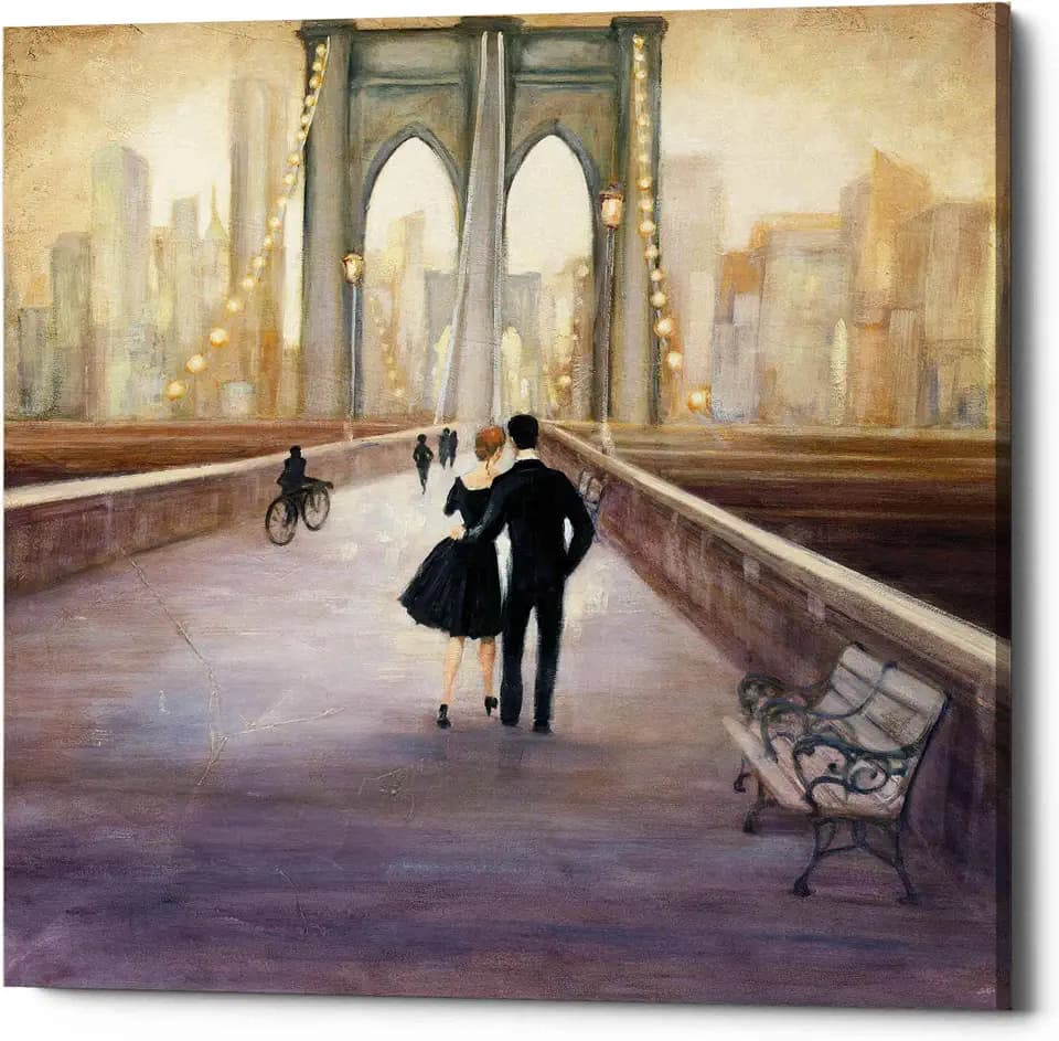 Epic Graffiti 'Bridge to NY' by Julia Purinton, Canvas Wall Art, 18"x18"
