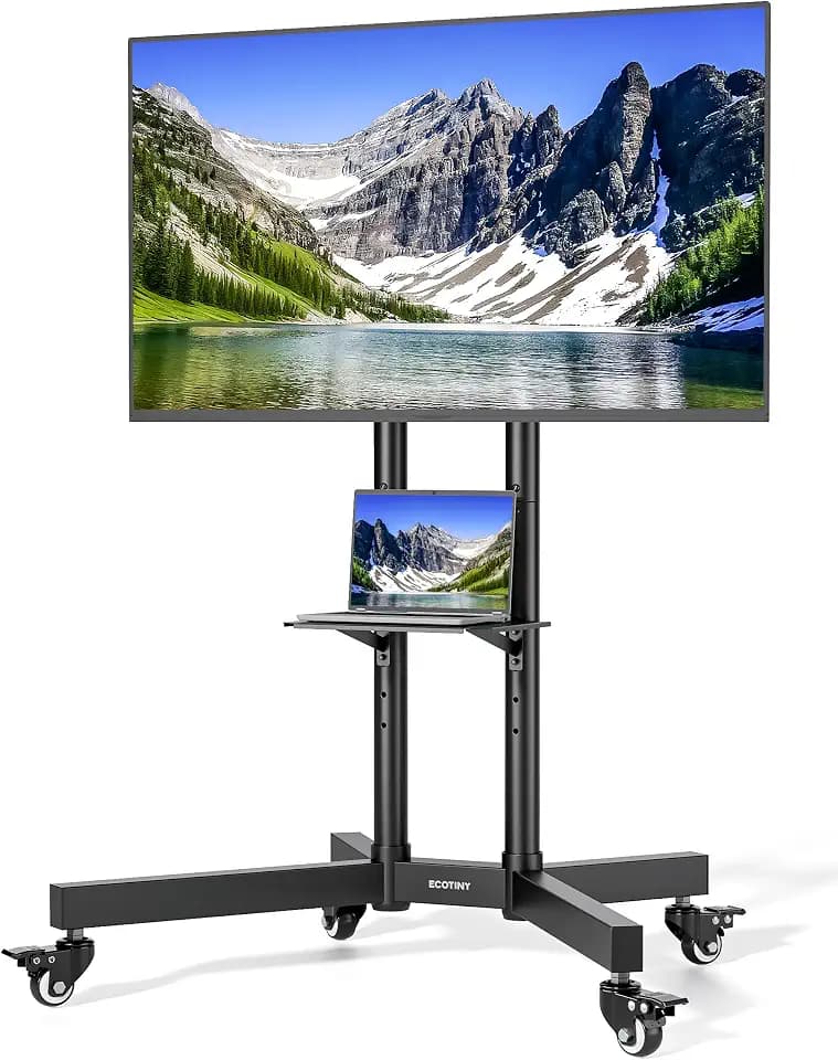 Heavy-Duty Rolling TV Stand for 32-85" TVs, 187 lbs