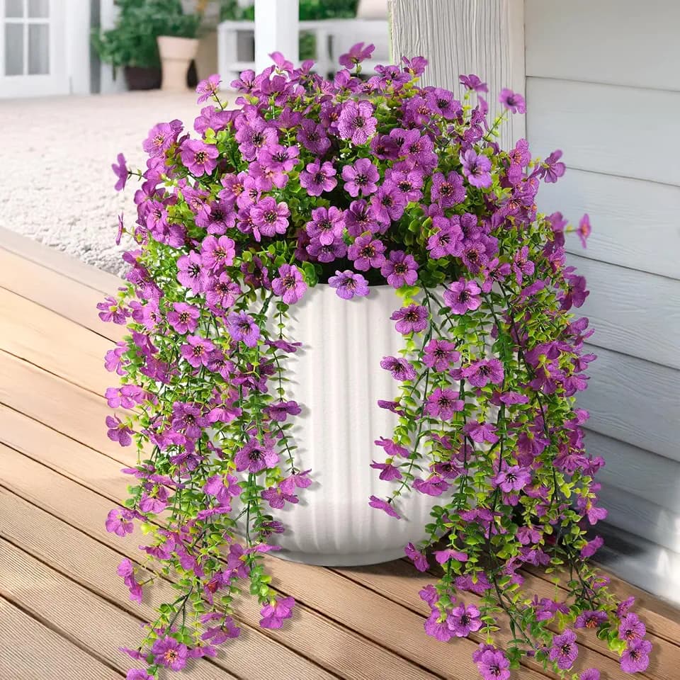 Hommyea Artificial Fake Fall Flowers Plants for Outdoors Mums Home Decor