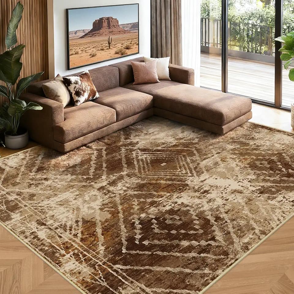 BESTSWEETIE 8'x10' Washable Area Rug for Living Room Bedroom Cow Print