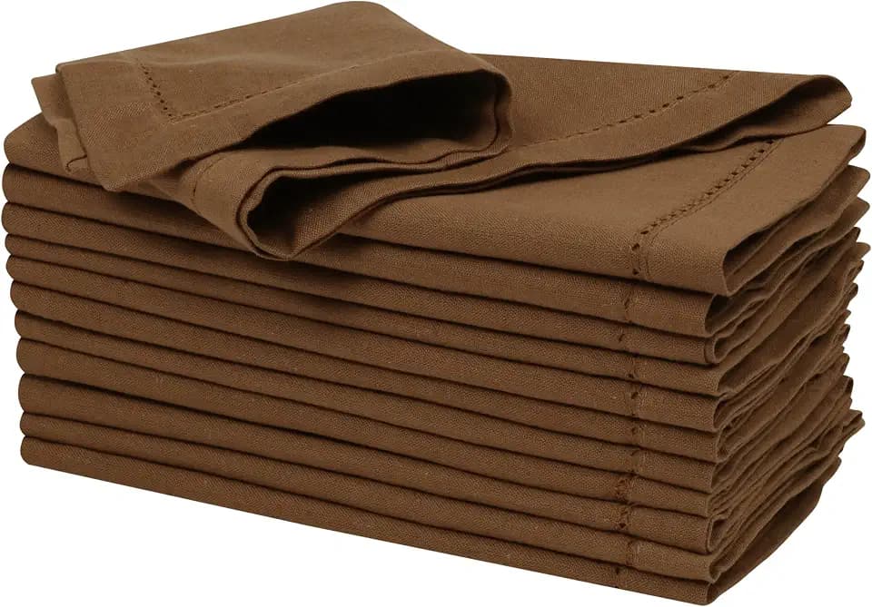 Ramanta Home Brown Cloth Dinner Napkin Set of 12-18x18 Inch