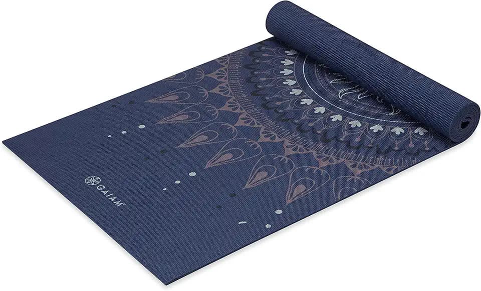 Gaiam Premium Yoga Mat, 6mm Thick Print Mat