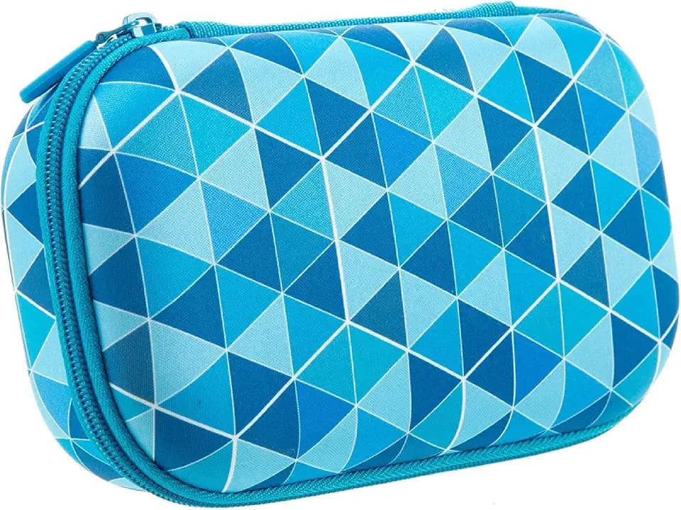 ZIPIT Blue Pencil Case for Kids, Cute Aesthetic Pencil Box for School