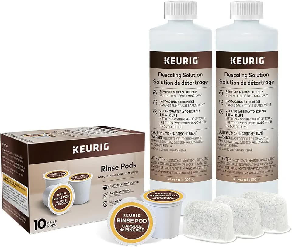 Keurig 6-Month Brewer Maintenance Care Kit, Includes Descaling Solution, Rinse Pods, & Water Filter Cartridges, Works with all K-Cup Pod Coffee Makers