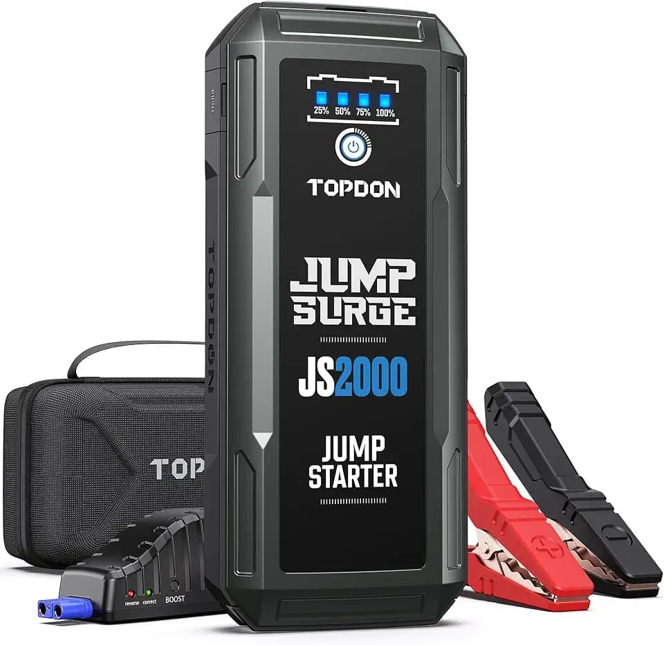 TOPDON JS2000Pro Starthilfe Powerbank für PKW, 8L Benzin&6L Dieselmotoren