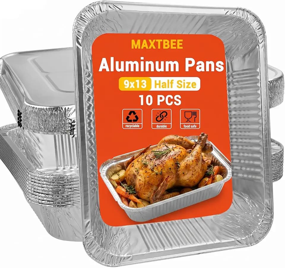 9x13 Aluminum Foil Pans with Lids 10 Pack