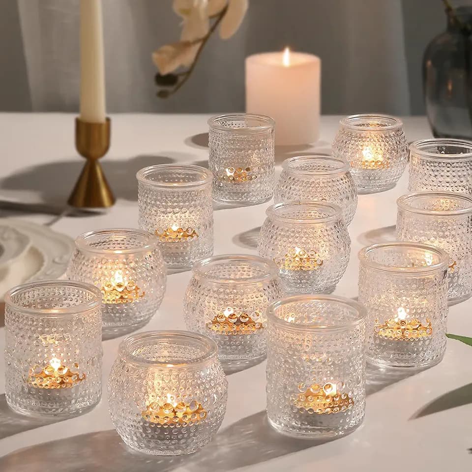 36 Pack Votive Candle Holders, Clear Candle Holder for Wedding Fall Decor