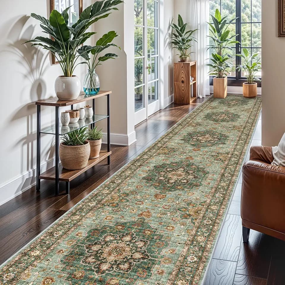 Washable Oriental Hallway Runner Rug: 3x16 Rugs for Living Room Non Slip