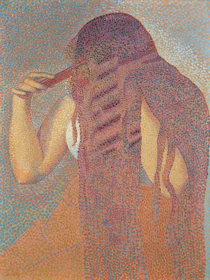 ART.COM Wall Art Print La chevelure (The Head of Hair),Henri-Edmond Cross, 1892. Musee d'Orsay, Paris, France by Henri Edmond Cross, 18" x 24"