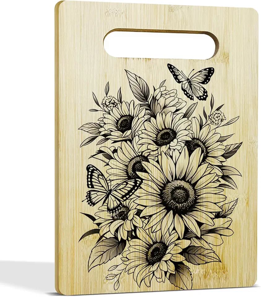 Sunflower Butterfly Decor Cutting Board Kitchen Gifts for Women Men Birthday Gifts, House Warming Gifts New Home Spring Summer Kitchen Accessories Chopping Board Mother’s Day Gifts - Cutting Board 66