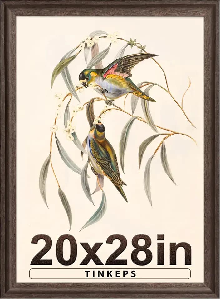20x28 Walnut Brown Poster Frame, Vintage Wide Edge, Wall Decor