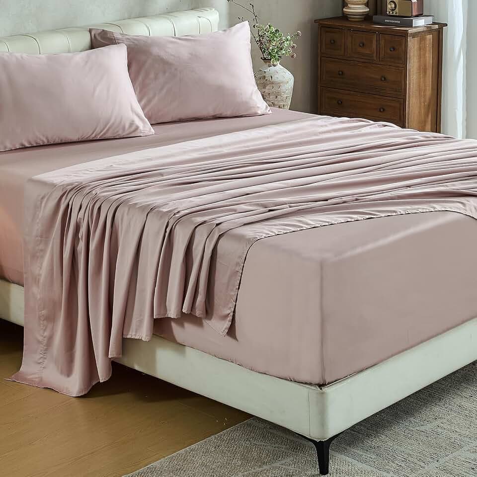 MEISHANG 1000TC Egyptian Cotton Sheets Queen, 18-24" Extra Deep Pocket