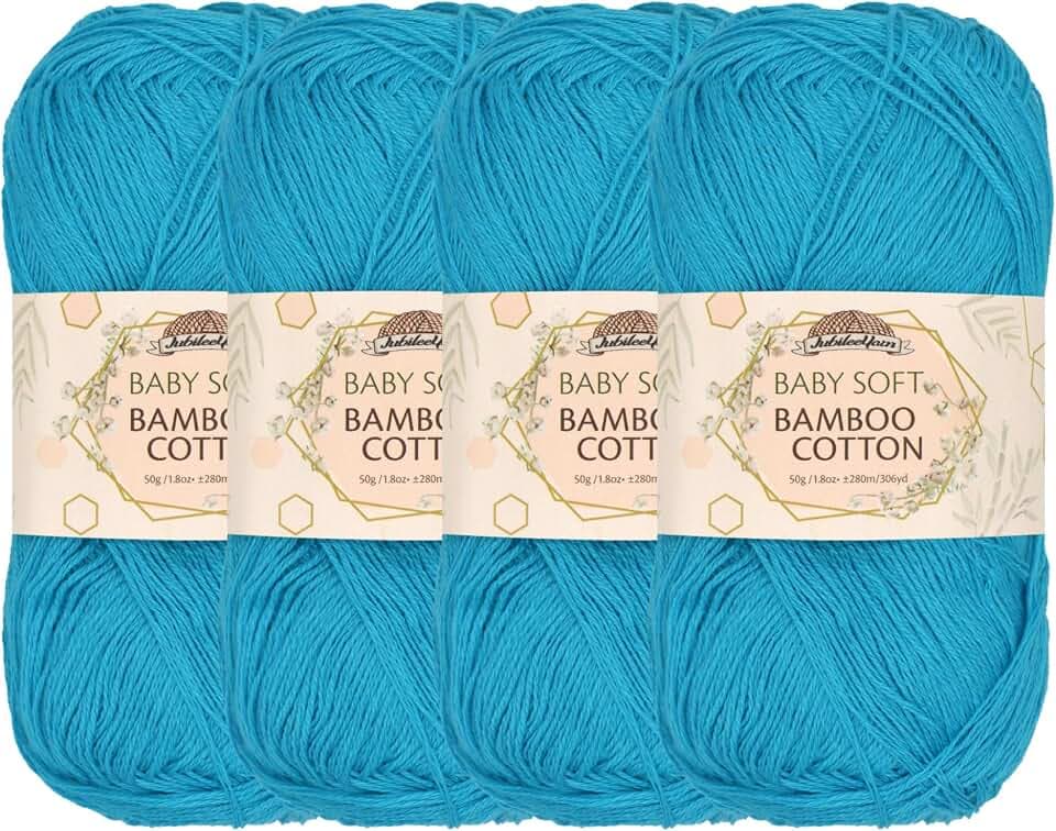 JubileeYarn Baby Soft Bamboo Cotton Yarn - Clear Waters - 4 Skeins