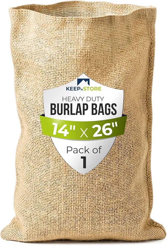 Burlap Storage Bag 14" x 26", Pack of 1 – Natural Jute Gunny Sack for Storage of vegetables, Gardening & Farm Use, Breathable Heavy-Duty Burlap Bags