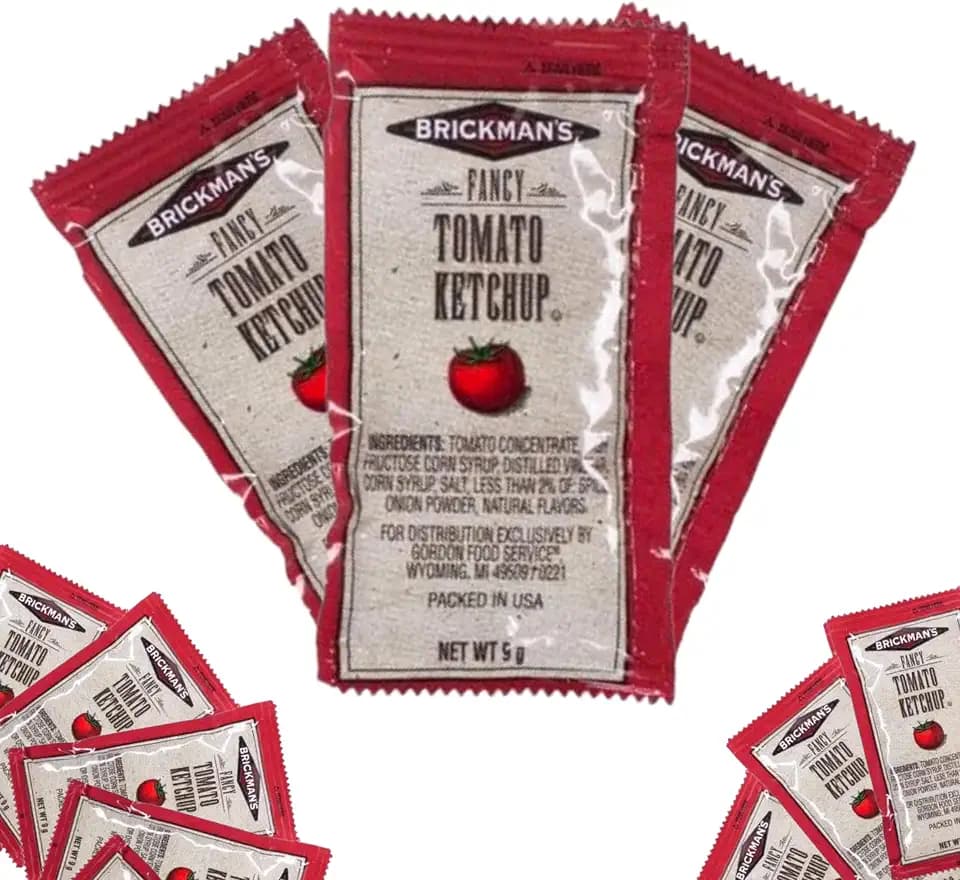 Brickman's Ketchup Packets, 9 Grams, Pack of 100